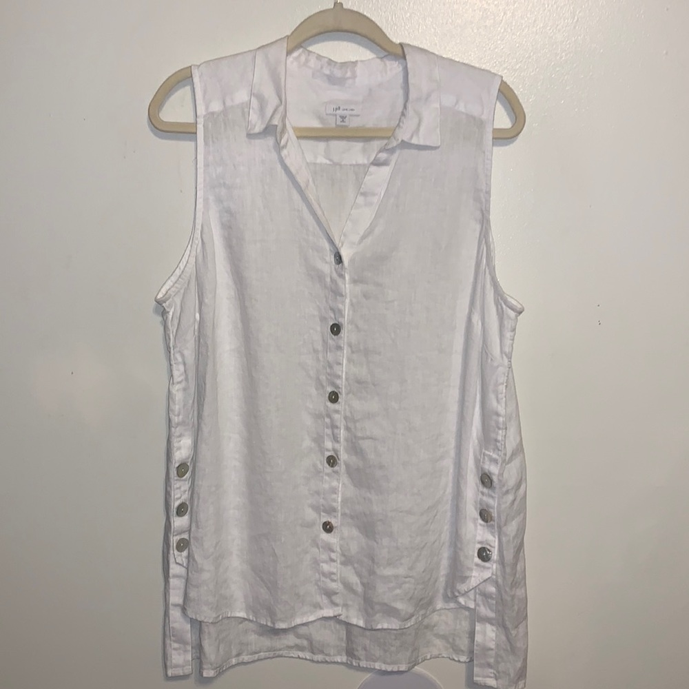 J. Jill Love Linen Peplum high low sleeveless tunic - Picture 4 of 10